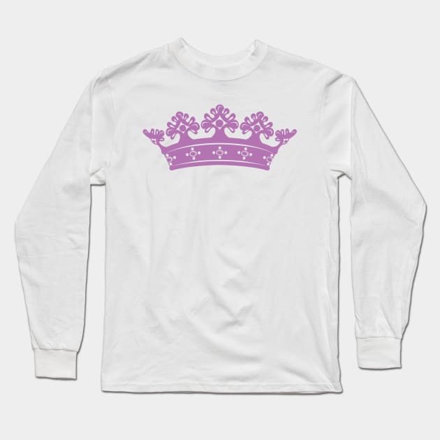 Purple Crown Long Sleeve T-Shirt by SWON Design